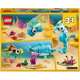 LEGO 31128 Creator 3-in-1 Delfin und Schildkröte, Konstruktionsspielzeug Seepferdchen, Fisch, Figuren von Meerestieren