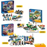 LEGO 60355 City Detektivmissionen der Wasserpolizei, Konstruktionsspielzeug Interaktives Abenteuer-Spielset mit Boot und 4 Minifiguren