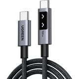 UGREEN Uno USB-C auf USB-C Kabel (100W) schwarz/grau, 0,5 Meter, PD 100 Watt, mit Display