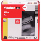 fischer Porenbetondübel FFA 14 hellgrau, 20 Stück