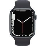 Apple Watch Series 7, Smartwatch schwarz/dunkelblau, 45 mm, Sportarmband, Aluminium-Gehäuse, LTE