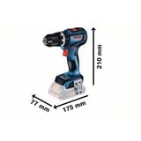 Bosch Professional Akku-Schlagbohrschrauber GSB 18V-90 C Professional solo, 18Volt blau/schwarz, ohne Akku und Ladegerät, in L-BOXX