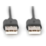 Digitus USB 2.0 Anschlusskabel USB-A (Stecker) > USB-A (Stecker) schwarz, 3 Meter