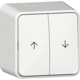 Gira Wipptaster Jalousie mit Pfeilsymbolen und Montageplatte Aufputz weiß, Retail