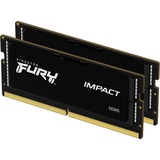 Kingston FURY SO-DIMM 32 GB DDR5-6400 (2x 16 GB) Dual-Kit, Arbeitsspeicher schwarz, KF564S38IBK2-32, Impact, INTEL XMP