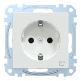 Merten Schutzkontaktsteckdose mit erhöhtem Berührungsschutz weiß (glänzend), Retail