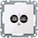 Merten Steckdosen Einsatz mit zwei einpoligen Einbausteckern nach DIN 42801 weiß, Retail