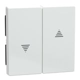 Merten Wippe für Schalter und Taster, zweiteilige Wippe, mit Symbol "Pfeile", glänzend aluminium, Retail