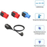 NRGkick Steckeraufsatz Set 32A Standard (EU) 16A, 32A, Schutzkontakt, Adapter schwarz, 4-teilig, für NRGkick Ladeeinheit