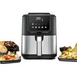 Rommelsbacher Heißluftfritteuse FRH 1500 XL schwarz/edelstahl, 1.500 Watt, Korb 5 Liter