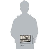 TFA Digitale XL-Funkuhr mit Raumklima, Wecker schwarz, 36cm breit