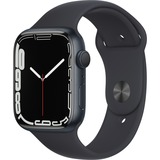 Apple Watch Series 7, Smartwatch schwarz/dunkelblau, 45 mm, Sportarmband, Aluminium-Gehäuse
