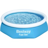 Bestway Fast Set Aufstellpool, Ø 244cm x 61cm, Schwimmbad blau/hellblau