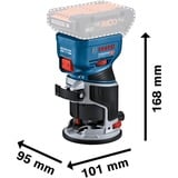 Bosch Akku-Kantenfräse GKF 18V-8 Professional solo + Taucheinheit, Oberfräse blau/schwarz, ohne Akku und Ladegerät, in L-BOXX