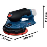 Bosch Professional Akku-Exzenterschleifer GEX 12V-150-3 Professional solo, 12Volt blau/schwarz, ohne Akku und Ladegerät, in L-BOXX