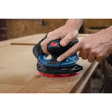 Bosch Professional Akku-Exzenterschleifer GEX 12V-150-3 Professional solo, 12Volt blau/schwarz, ohne Akku und Ladegerät, in L-BOXX