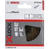 Bosch X-LOCK Topfbürste Clean for Metal, Ø 75mm, gewellt 0,3mm Draht vermessingt, für X-LOCK Winkelschleifer