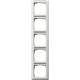 Gira Abdeckrahmen fünffach mit Beschriftungsfeld senkrecht, Abdeckung weiß, Retail