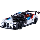 Jamara BMW M4 GT3 Diecast, Modellfahrzeug weiß, Maßstab 1:32, inkl. Knopfzellen, Rückzugmotor
