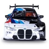 Jamara BMW M4 GT3 Diecast, Modellfahrzeug weiß, Maßstab 1:32, inkl. Knopfzellen, Rückzugmotor