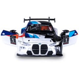 Jamara BMW M4 GT3 Diecast, Modellfahrzeug weiß, Maßstab 1:32, inkl. Knopfzellen, Rückzugmotor