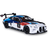Jamara BMW M4 GT3 Diecast, Modellfahrzeug weiß, Maßstab 1:32, inkl. Knopfzellen, Rückzugmotor