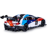 Jamara BMW M4 GT3 Diecast, Modellfahrzeug weiß, Maßstab 1:32, inkl. Knopfzellen, Rückzugmotor