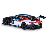 Jamara BMW M4 GT3 Diecast, Modellfahrzeug weiß, Maßstab 1:32, inkl. Knopfzellen, Rückzugmotor