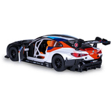 Jamara BMW M4 GT3 Diecast, Modellfahrzeug weiß, Maßstab 1:32, inkl. Knopfzellen, Rückzugmotor