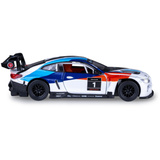 Jamara BMW M4 GT3 Diecast, Modellfahrzeug weiß, Maßstab 1:32, inkl. Knopfzellen, Rückzugmotor