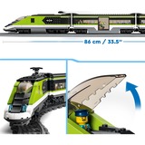LEGO 60337 City Personen-Schnellzug, Konstruktionsspielzeug Set mit ferngesteuertem Zug mit Scheinwerfern, 2 Wagen und 24 Schienen-Elementen
