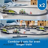 LEGO 60337 City Personen-Schnellzug, Konstruktionsspielzeug Set mit ferngesteuertem Zug mit Scheinwerfern, 2 Wagen und 24 Schienen-Elementen