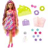 Mattel Barbie Totally Hair Puppe (brünett) im Blumen-Print Kleid 