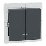 Merten Doppeltaster Wippe mit Kontrollfenster IP44 anthrazit, Retail