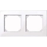 Merten M-PLAN Rahmen 2-fach für Senkrecht- und Waagerechtmontage, glänzend, antibakteriell weiß (glänzend), Retail