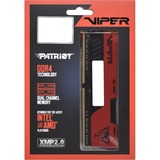 Patriot DIMM 16 GB DDR4-3200 (2x 8 GB) Dual-Kit, Arbeitsspeicher rot/schwarz, PVE2416G320C8K, Viper Elite II, INTEL XMP