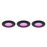 Philips HUE White & Color Ambiance Slim Einbauleuchte 90 mm, LED-Leuchte schwarz, 3er-Pack