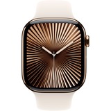 Apple Watch Series 10, Smartwatch gold, Titangehäuse, 46 mm, Sportarmband Polarstern S/M, Cellular