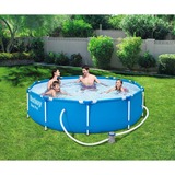 Bestway Steel Pro Frame Pool-Set, Ø 305cm x 76cm, Schwimmbad blau, mit Filterpumpe