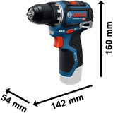 Bosch Akku-Bohrschrauber GSR 12V-32 Professional, 12Volt blau/schwarz, 2x Li-Ionen Akku 2,0Ah, 36-teiliges Zubehör-Set, Werkzeugtasche