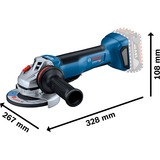 Bosch Akku-Winkelschleifer GWS 18V-10 P Professional, Ø 125mm blau/schwarz, 2x Li-Ionen Akku 5,0Ah, in L-BOXX