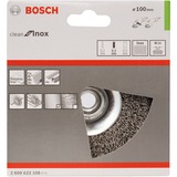 Bosch Kegelbürste Clean for Inox, Ø 75mm, gewellt 0,35mm Edelstahldraht, M14, für Winkelschleifer