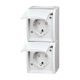 Busch-Jaeger Steckdose senkrecht zweifach weiß, Retail