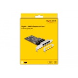DeLOCK PCIe x4 auf 4 x RJ45 Gbit, LAN-Adapter Realtek RTL8111H