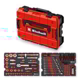 EINHELL E-Case Werkzeugkoffer Mechanik, 201-teilig, Werkzeug-Set schwarz/rot