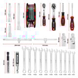 EINHELL E-Case Werkzeugkoffer Mechanik, 201-teilig, Werkzeug-Set schwarz/rot