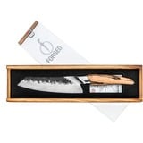 Forged Katai Santoku Messer, 18cm Griff aus Wurzelholz