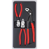 KNIPEX Kraft-Paket 00 20 10 , Zangen-Set schwarz, gezahnte Griffflächen, Schneiden mit Facetten