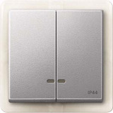 Merten Doppelwippe Kontrollfenster IP44 aluminium, Retail