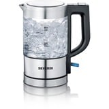 Severin Mini Glas-Wasserkocher WK 3472 edelstahl/schwarz, 0,5 Liter